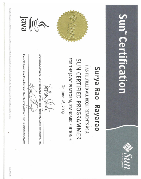 SCJP Certificate